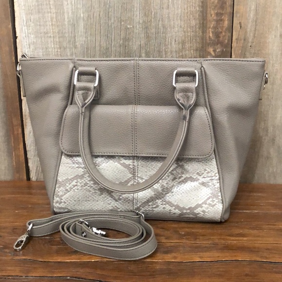 thirty-one Handbags - Thirty One Mini Diamond District Tote Purse in Putty Snake Jewell by thirty-one